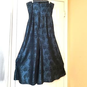 Scott Mcclintock Vintage Collection Evening Dress Navy Blue Printed Sz-16